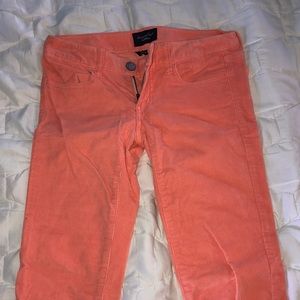 American eagle 00 corduroy salmon jeggings